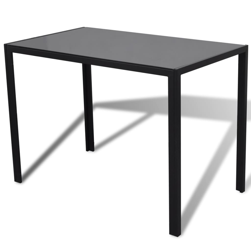 vidaXL 5/7 Piece Black White Dining Set Glass Table Artificial Leather Chairs