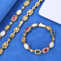(Copy) Gold-Plated Hip-Hop Gemstone Necklace